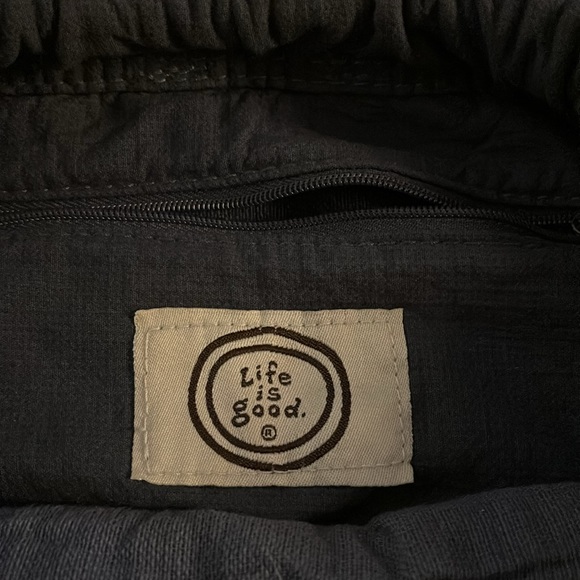 Rope Satchel LIFE IS GOOD with sun in pink and rays in grey - Picture 6 of 6